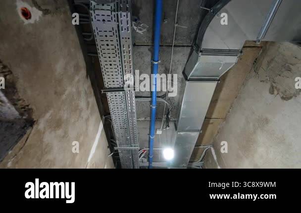 Illustration of Textured Ceiling Design With Exposed Pipes