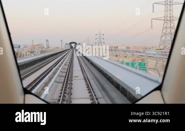 Metro Ride View in Riyadh Saudi Arabia. Front view from inside the ...
