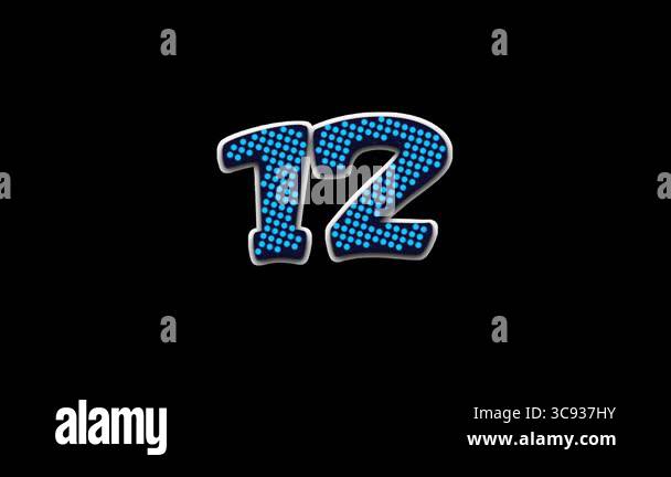 3d text number 12 icon animation 12 number icon background 4k