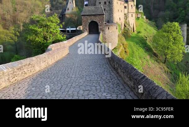 Beautiful evening view of the oldest castle in Germany Eltz Stock Video ...