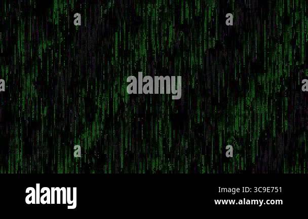 Green matrix abstract dots raining binary code without symbols and ...