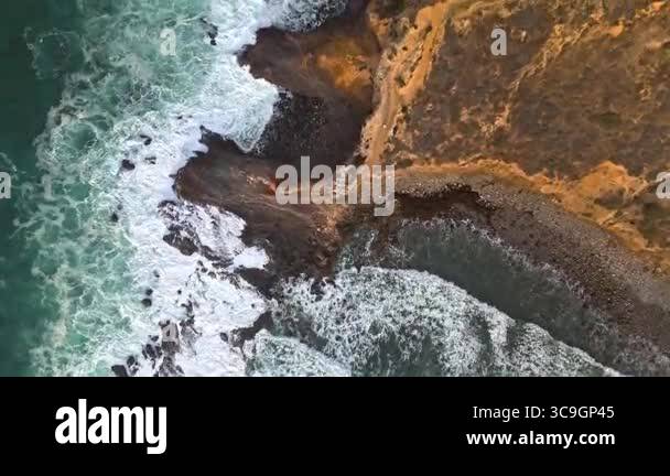 Top-down aerial shot of Float Point Rock Stock Video Footage - Alamy