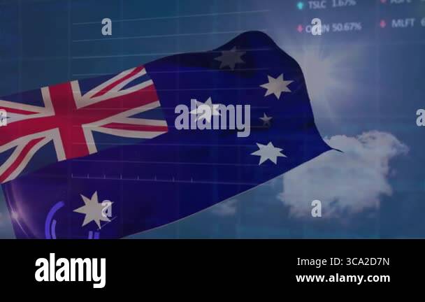 Flag Scene Graph Sun shining behind Australian flag starting graphs animating and ...