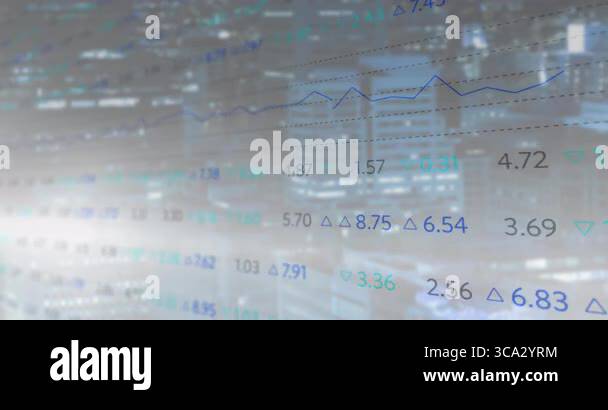 Animated illustration displaying floating numeric values with delta ...