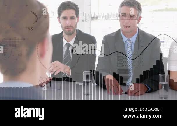 Business interview panel evaluating candidate performance, with ...