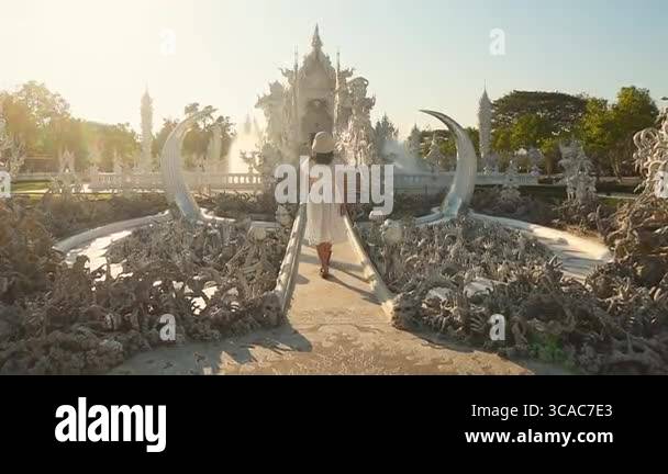 Chiang Rai, Thailand - 2024:Woman crossing Bridge of the Cycle of ...