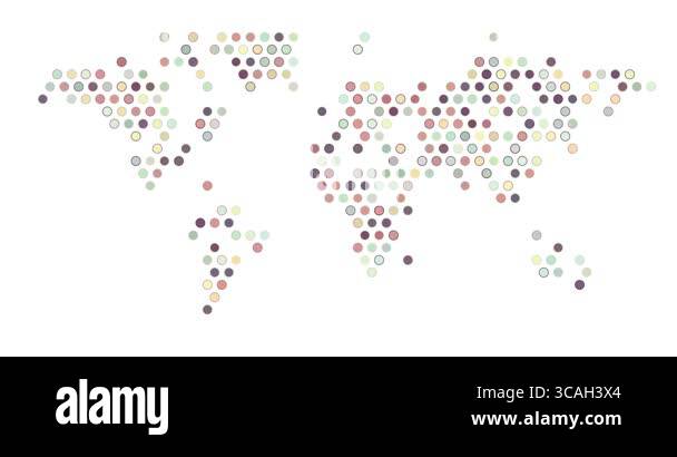 Color Grid Circles Animate World Silhouette Stock Video Footage - Alamy