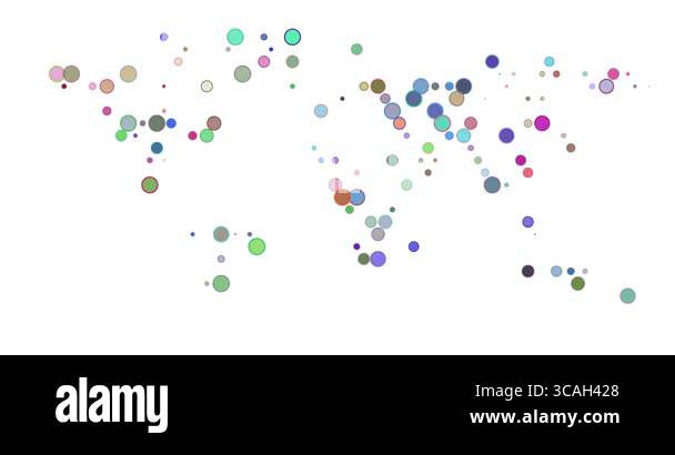 Color Grid Circles Animate World Silhouette Stock Video Footage - Alamy