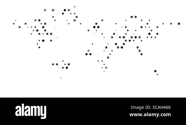 Color Grid Circles Animate World Silhouette Stock Video Footage - Alamy