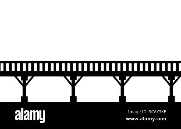 Photo inspiration: Pedestrian Minimalist Urban Planning Reference: A Narrow Elevated Pedestrian Bridge With Fine Railings And Simple
