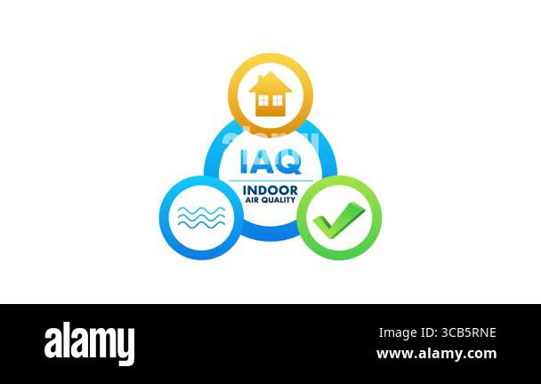 Indoor air quality IAQ approved symbol with humidity and check mark ...