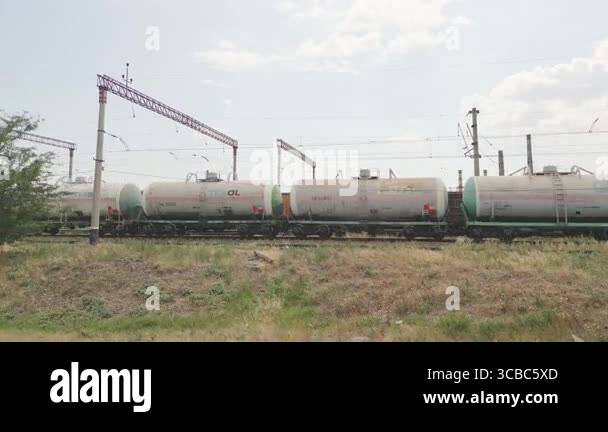 Rustavi, Georgia - 2025: Freight train with Texol tanker wagons moves ...