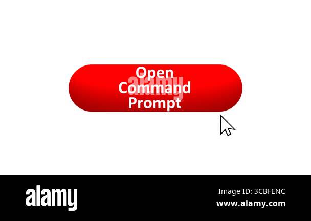 3D Rendered Animation of 'Open Command Prompt' Button Clicked by ...