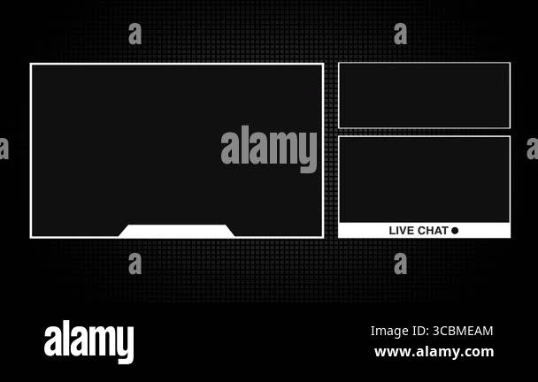 Futuristic twitch stream overlays intermission screen. Frame border HUD ...