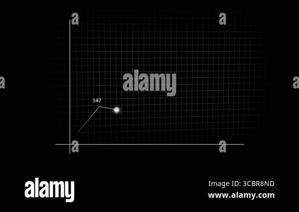 vidéo stock animated black chart of financial decline... Looping minimalist stock chart animation. Market trend decrease and low ...