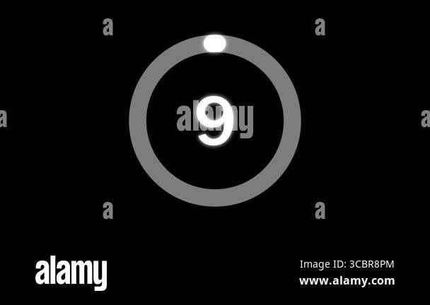 Animated process ring. Circular loader with percent display on black ...