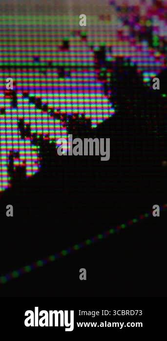 Vertical video. Cracked screen. Digital glitch. Blur damaged monitor ...