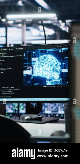 Vertical video Computers in data center supporting AI training ...