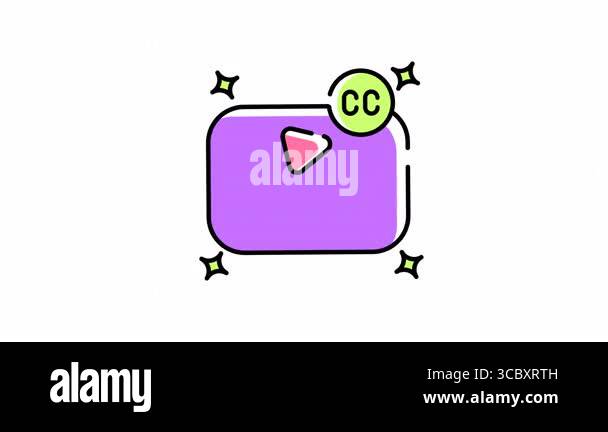 icon animation of Subtitle purple cclicensed video player with seamless ...