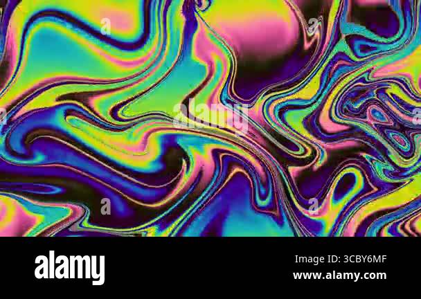 Wave flowing motion of groovy psychedelic abstract wavy pattern 70s 80s ...