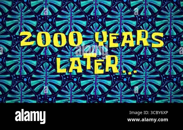 2000 years later Cartoon Retro Time Card banner 4k animation Stock ...