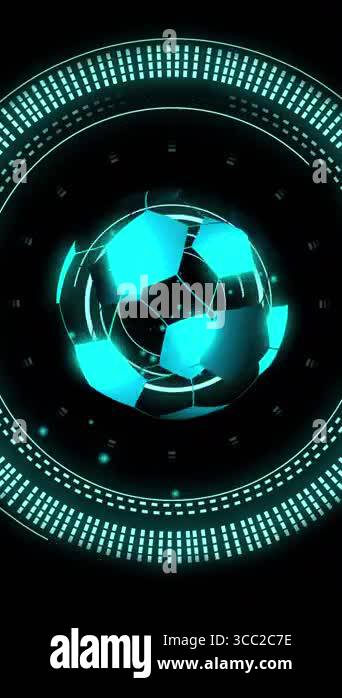 Animation of scope scanning and data processing over digital football ...