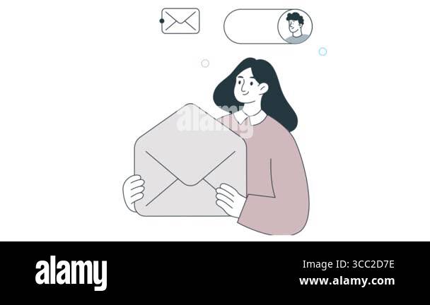 Email Organization 2D Flat Animation Stock Video Footage - Alamy