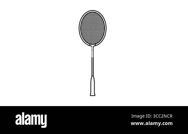 Badminton Racket Line Icon Animation. Badminton Racket and Shuttlecock ...