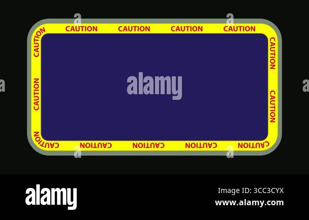 a caution sign frame with yellow border and purple outline, perfect for ...