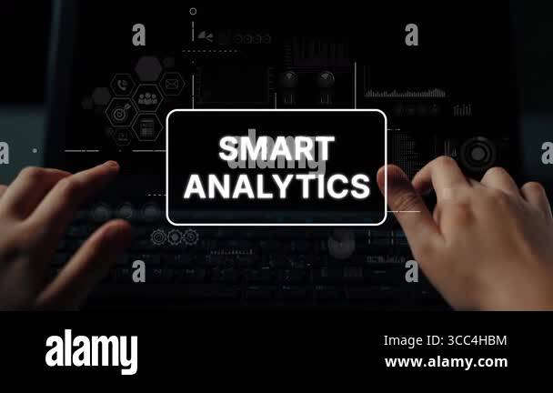 Hands on Laptop with Analytics Graphics and Smart Data Visualization in ...