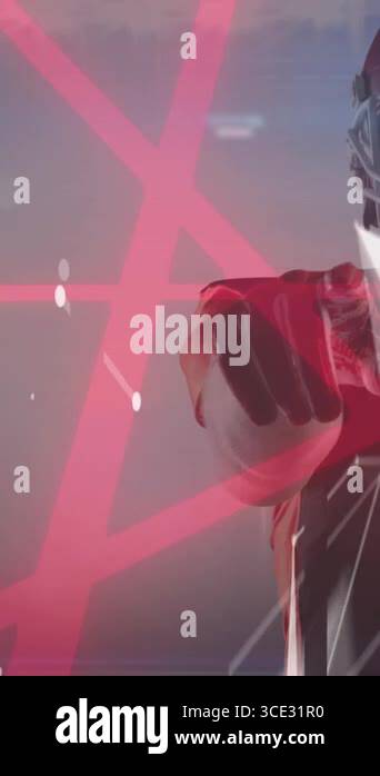 Animation of digital interface over american football player. global ...
