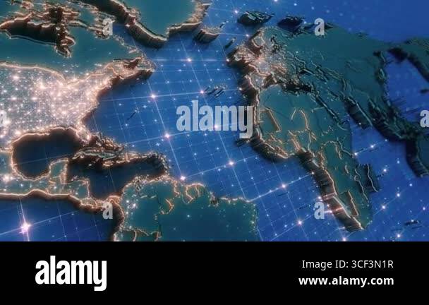 A 3D map animation that showcases detailed landscapes in a concise ...