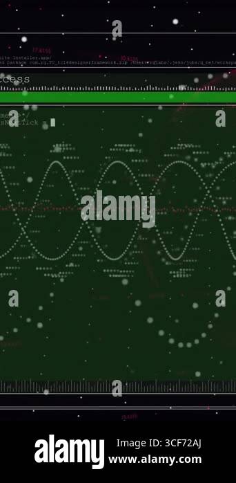 Animation of digital interface screen with programming language and ...