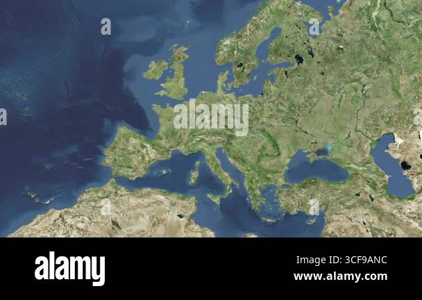 Europe map animation. Zooming at Italy Stock Video Footage - Alamy