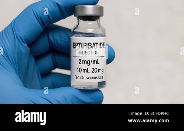 High-quality medical stock video clip of an Eptifibatide injection vial ...