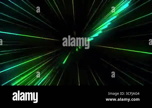 Radiant green light beams emanating from a central point, creating a ...
