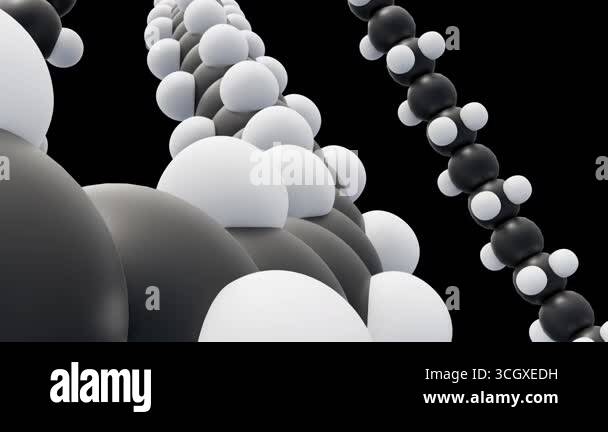 A 3danimation of molecule of polyethylene glycol (PEG). a synthetic ...