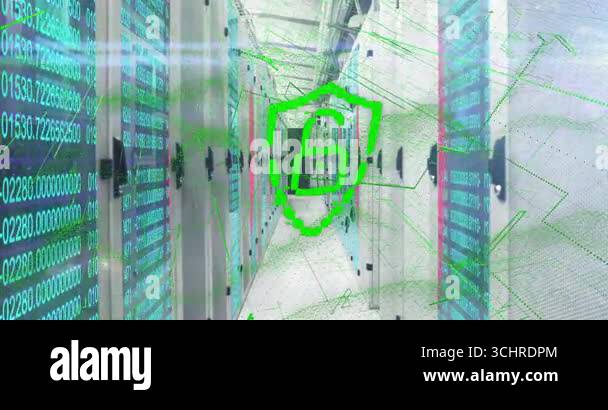 Shield fading in, triggered by streaming code, animating digits ...