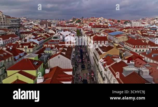 Lisbon Portugal 7 07 2025: Aerial view over in centreof Lisbon in Lisbon Portugal 7 07 2025: Aerial view over in centreof Lisbon in