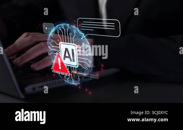 AI interface showing prompt error warning and system alert. AI prompt ...