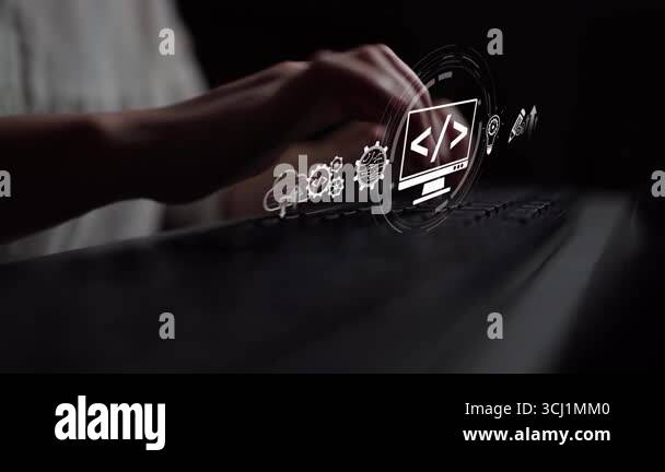 Modern Web Development Concept Featuring Coding Symbols Web