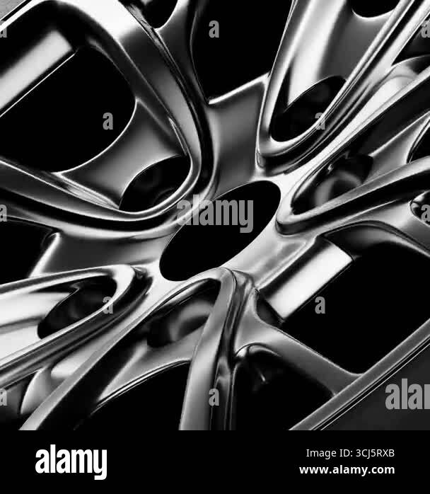 Shiny alloy wheel rim detail with dynamic diagonal composition Stock ...