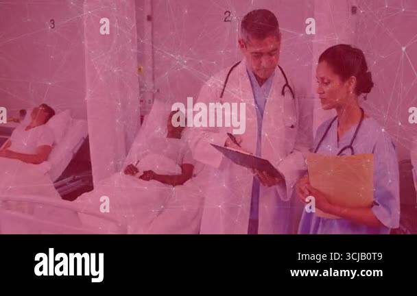 Doctor flipping clipboard causing animated chart in hospital, nurse ...