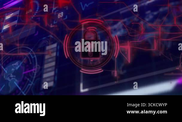 On data update, red padlock icon pulsing, gauge updating with grid ...