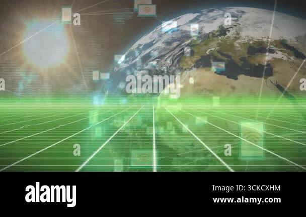 first frame starting grid spanning edge rising blocks screens linking ...