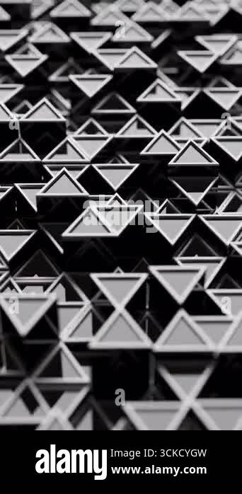 Looping animation of 3D triangular patterns with depth of field blur ...