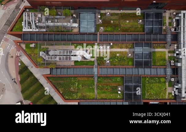 Picture of Green rooftop garden with modern eco design and ventilation systems ...