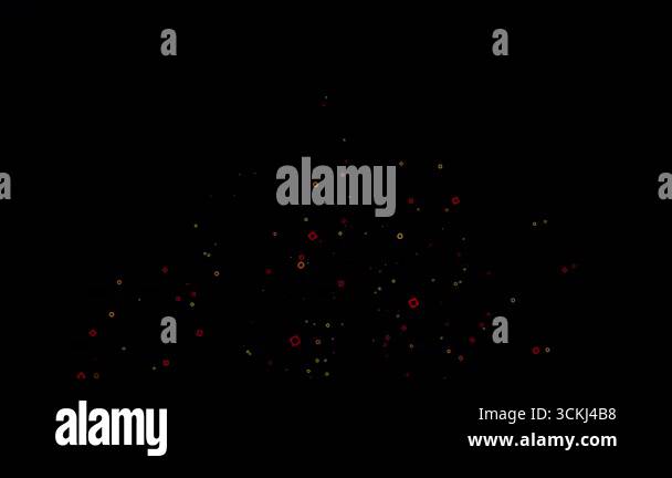 Animated geometric shapes expand and disperse on a black background ...
