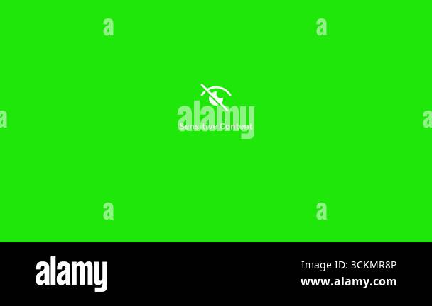 Sensitive Content Warning Animation with Green Screen and Black Screen ...
