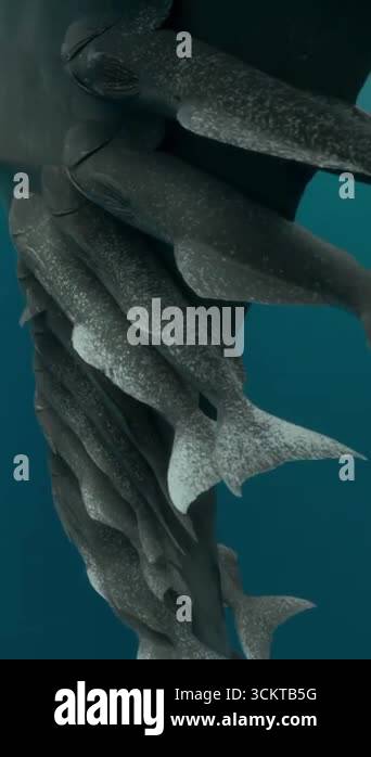 Remora fish that appears to be hitching a ride on the body of a whale ...